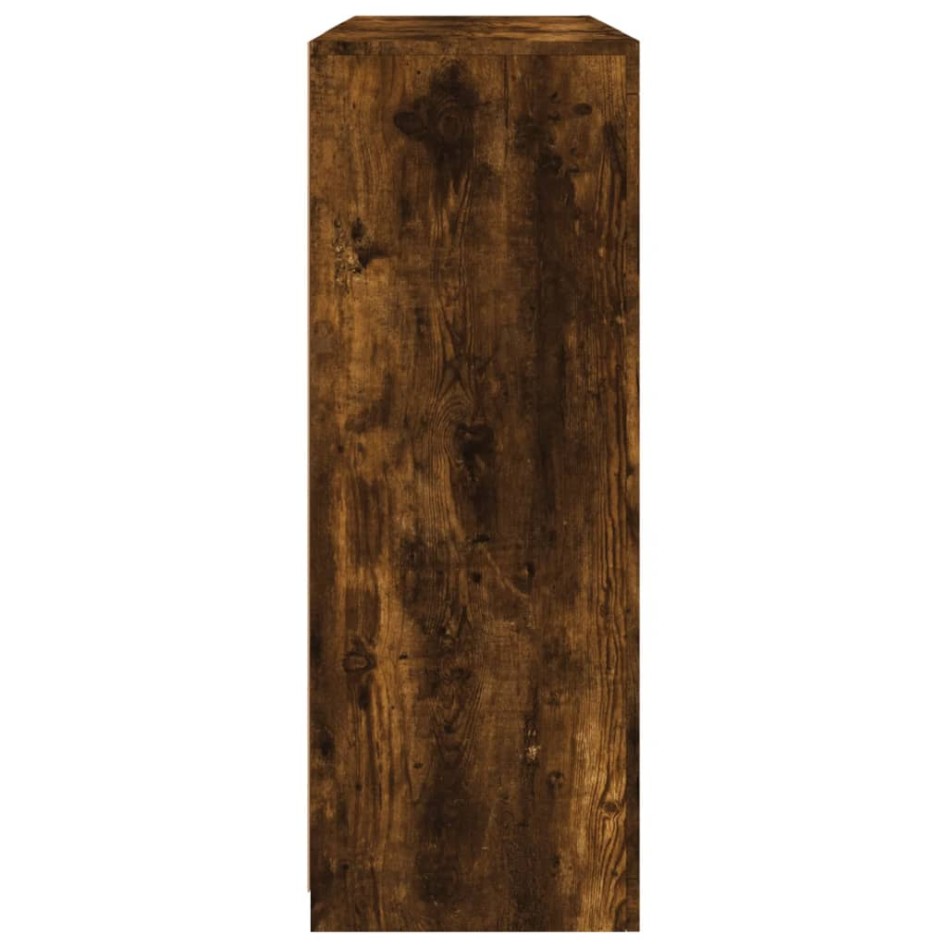 Aparador con luz LED 3 pzas madera de ingeniería roble