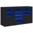 Aparador con luces LED negro 123x37x67