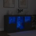 Aparador con luces LED negro 123x37x67