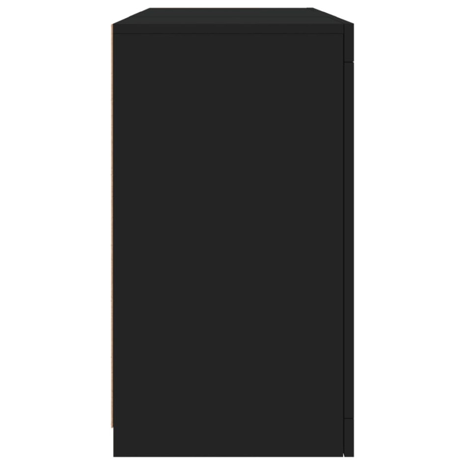 Aparador con luces LED negro 123x37x67