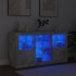 Aparador con luces LED gris hormigón 123x37x67