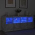 Aparador con luces LED gris hormigón 163x37x67
