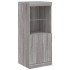 Aparador con luz LED 3 pzas madera de ingeniería gris