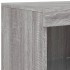 Aparador con luz LED 3 pzas madera de ingeniería gris