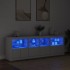 Aparador con luces LED blanco 202x37x67