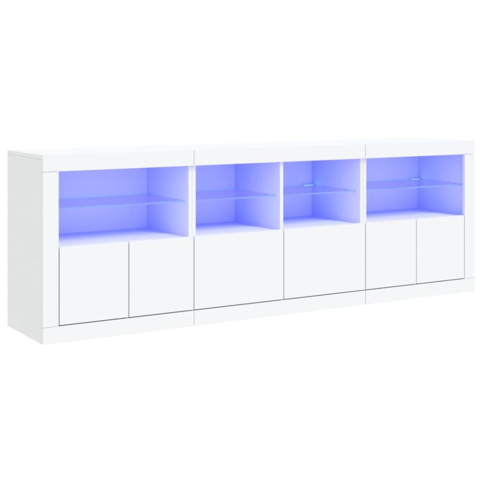 Aparador con luces LED blanco 202x37x67