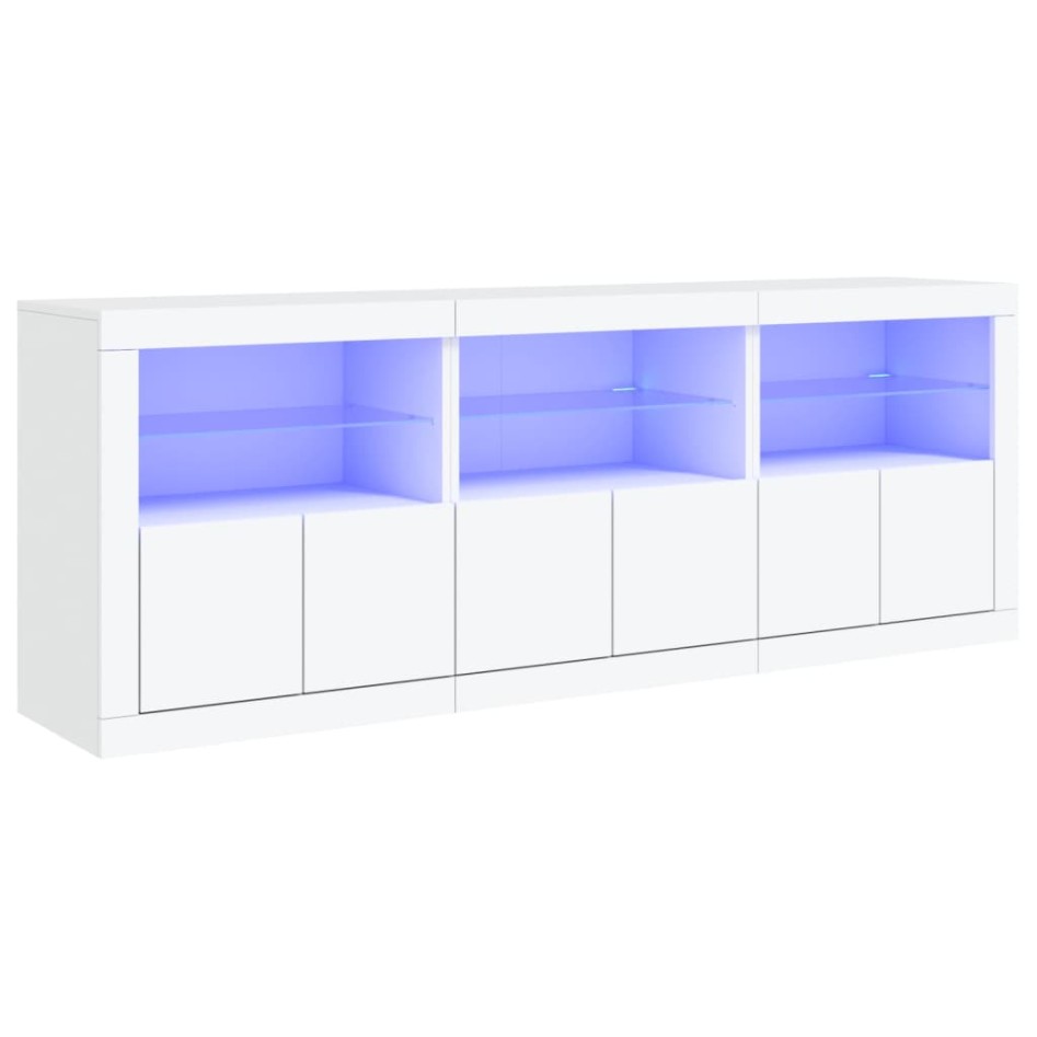 Aparador con luces LED blanco 181,5x37x67