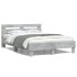 Cama con cabecero madera de ingeniería gris hormigón 120x190