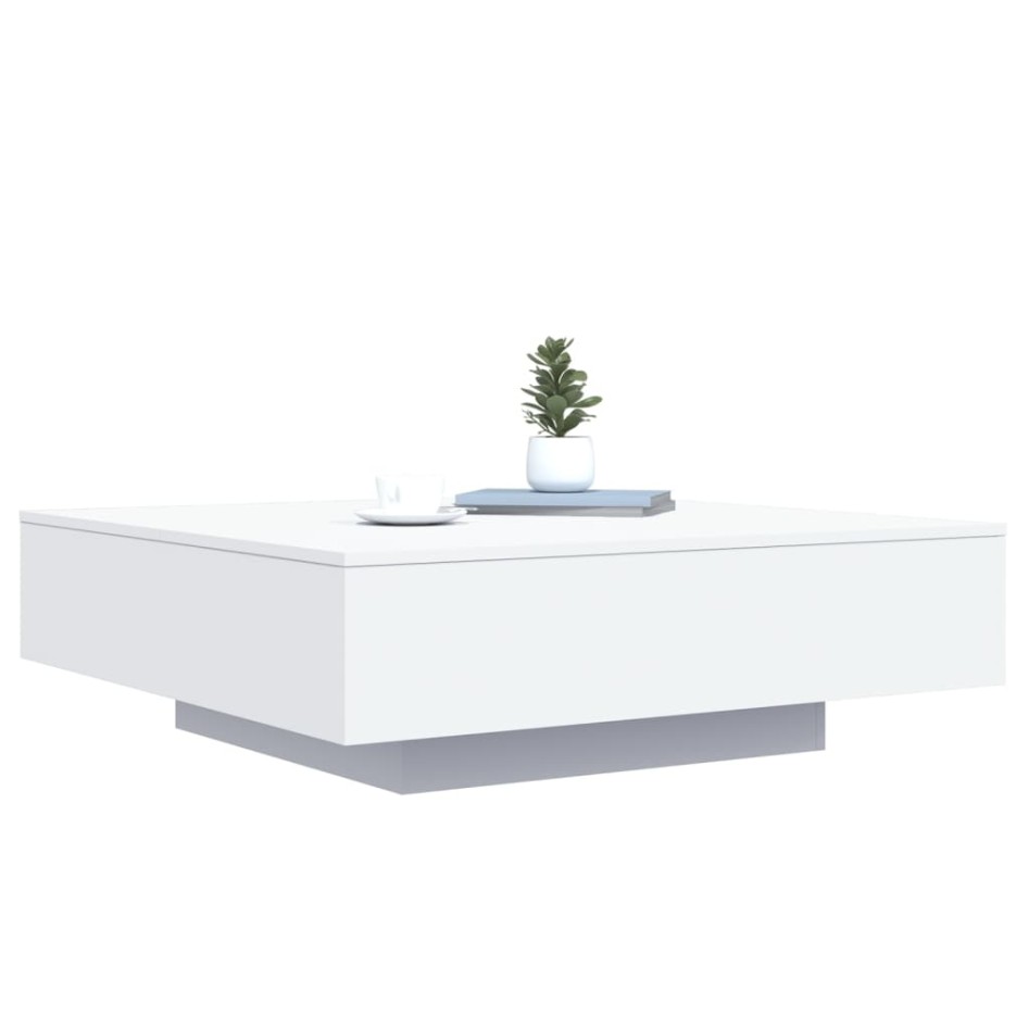Mesa de centro con luces LED blanco 100x100x31