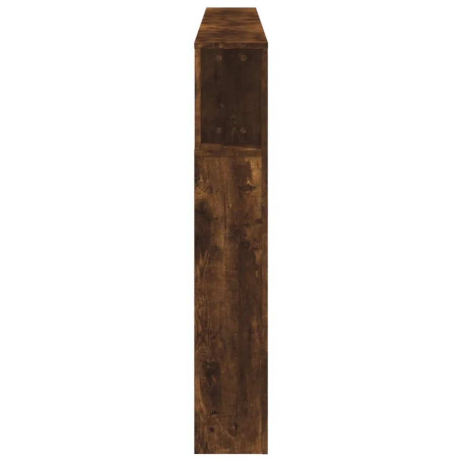 Cabecero LED madera ingeniería roble ahumado 200x18,5x103,5