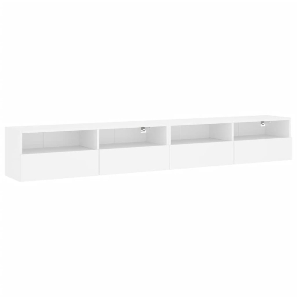 Muebles de pared TV 2 uds madera ingeniería blanco 100x30x30