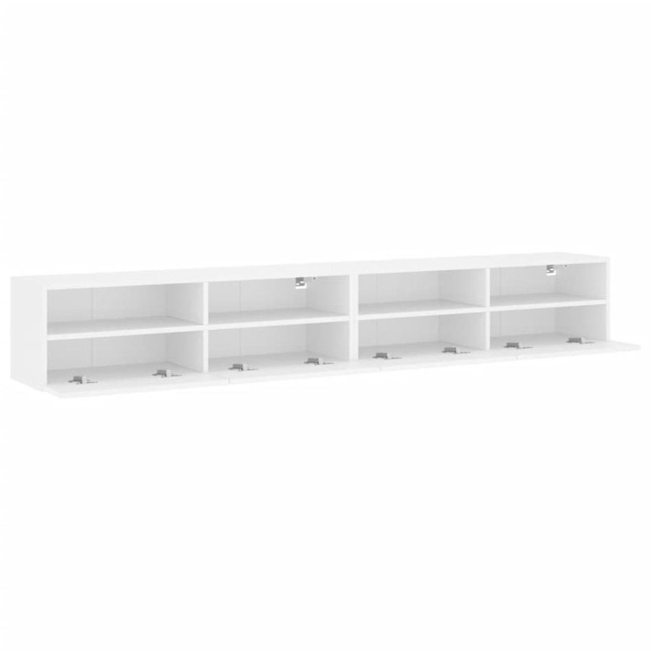 Muebles de pared TV 2 uds madera ingeniería blanco 100x30x30