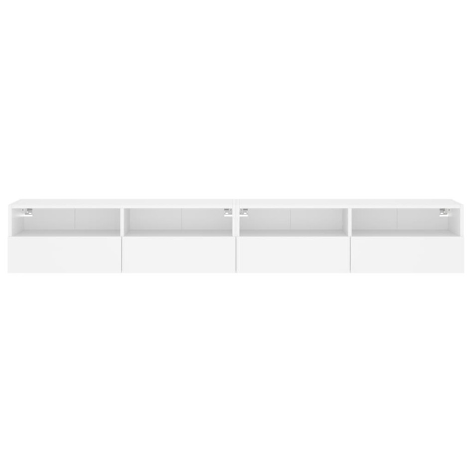 Muebles de pared TV 2 uds madera ingeniería blanco 100x30x30