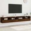 Muebles de pared para TV 2 uds madera roble marrón 100x30x30 cm