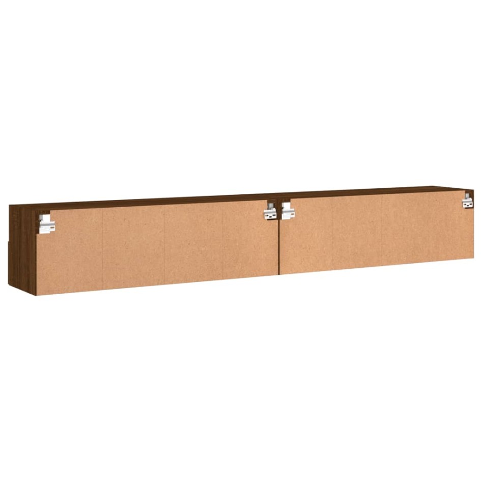 Muebles de pared para TV 2 uds madera roble marrón 100x30x30