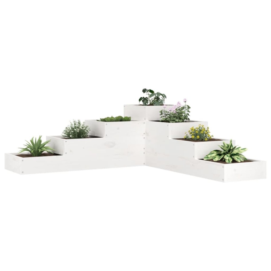 Jardinera 4 niveles madera maciza pino blanca 106x104,5x36