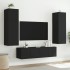 Muebles de TV de pared con luces LED 2 uds negro 80x35x31