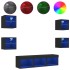 Muebles de TV de pared con LED 7 pzas madera ingeniería