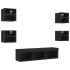 Muebles de TV de pared con LED 7 pzas madera ingeniería