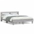 Cama con cabecero madera de ingeniería gris Sonoma 140x190