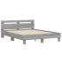 Cama con cabecero madera de ingeniería gris Sonoma 140x190