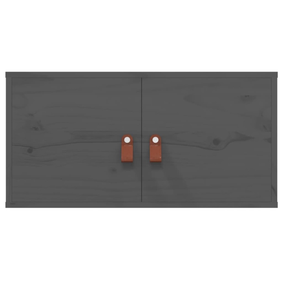 Armarios de pared 2 uds madera maciza de pino gris 60x30x30