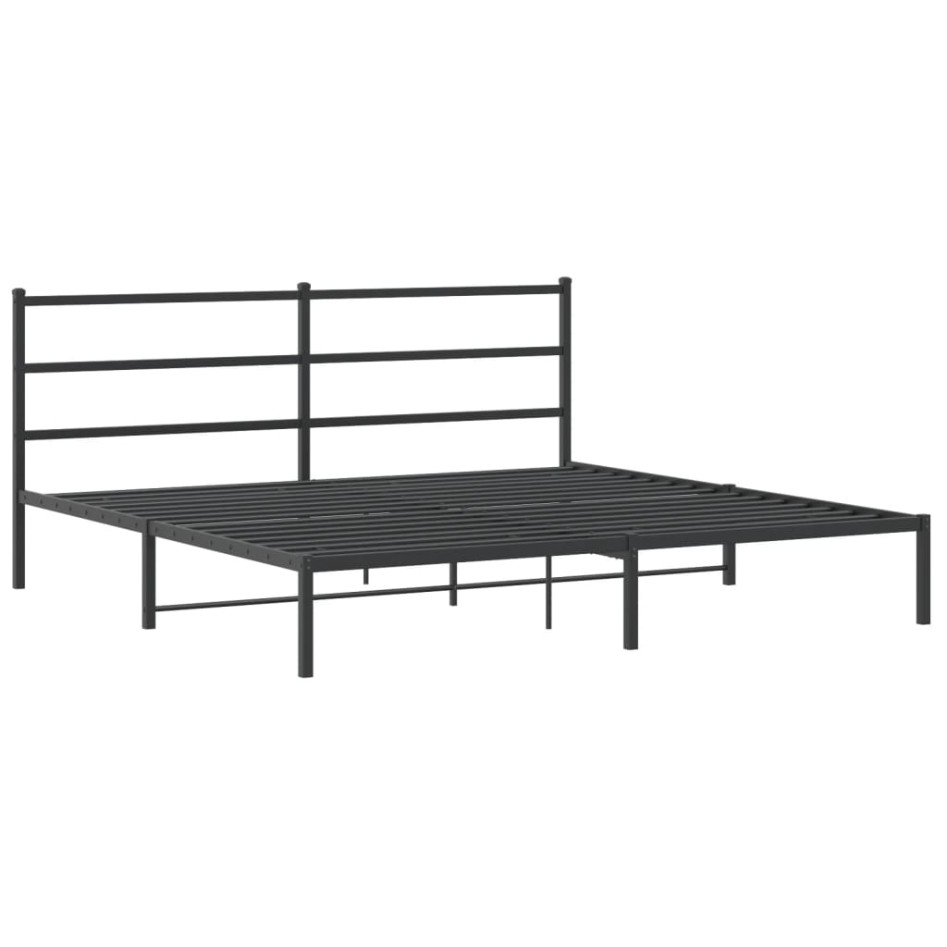 Estructura cama sin colchón con cabecero metal negro 180x200