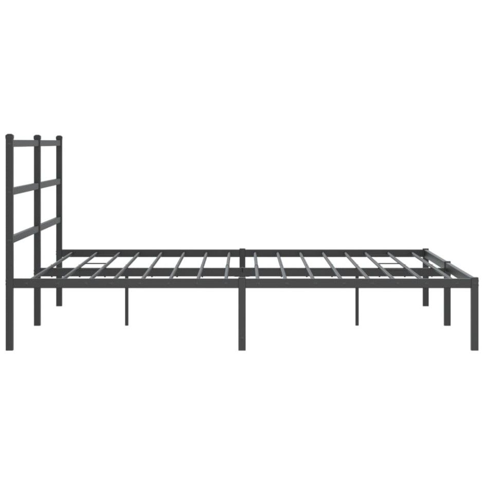 Estructura cama sin colchón con cabecero metal negro 180x200