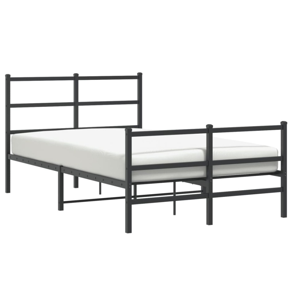 Estructura cama sin colchón con estribo metal negro 120x200