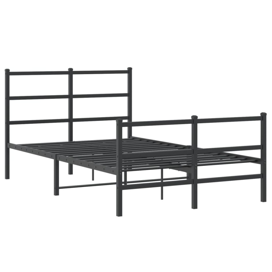 Estructura cama sin colchón con estribo metal negro 120x200