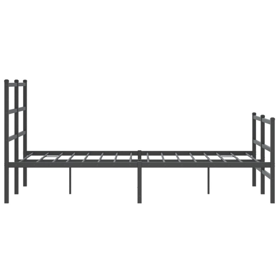 Estructura cama sin colchón con estribo metal negro 120x200