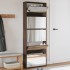 Mueble zapatero y espejo 5 niveles roble marrón 63x17x169,5