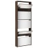 Mueble zapatero y espejo 5 niveles roble marrón 63x17x169,5