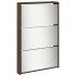 Mueble zapatero y espejo 5 niveles roble marrón 63x17x169,5