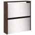 Mueble zapatero y espejo 5 niveles roble marrón 63x17x169,5