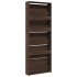 Mueble zapatero y espejo 5 niveles roble marrón 63x17x169,5