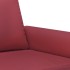 Sofá de 2 plazas de cuero sintético rojo vino 120