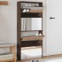 Mueble zapatero con espejo 4 niveles roble marrón 63x17x134