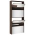 Mueble zapatero con espejo 4 niveles roble marrón 63x17x134