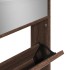 Mueble zapatero con espejo 4 niveles roble marrón 63x17x134