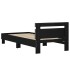 Estructura de cama con cabecero y luces LED negro 90x200