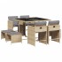 Set comedor de jardín 9 pzas con cojines ratán sintético