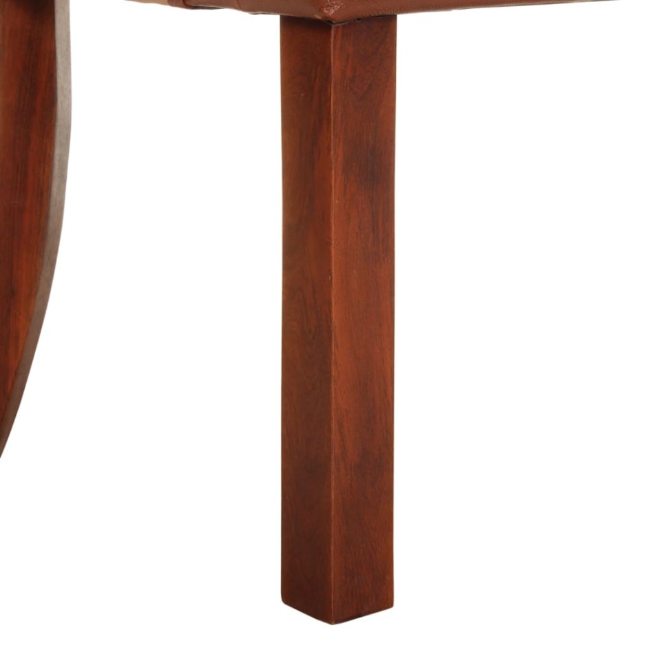 Sillas de comedor 2 unidades cuero de cabra auténtico