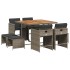 Set comedor jardín 9 pzas y cojines ratán sintético