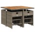 Set comedor jardín 9 pzas y cojines ratán sintético