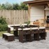 Set comedor de jardín 11 pzas y cojines ratán sintético