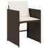 Set comedor de jardín 11 pzas y cojines ratán sintético