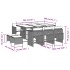 Set comedor de jardín 11 pzas y cojines ratán sintético