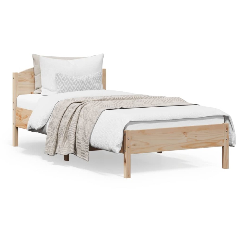 Estructura de cama sin colchón madera maciza de pino 90x200