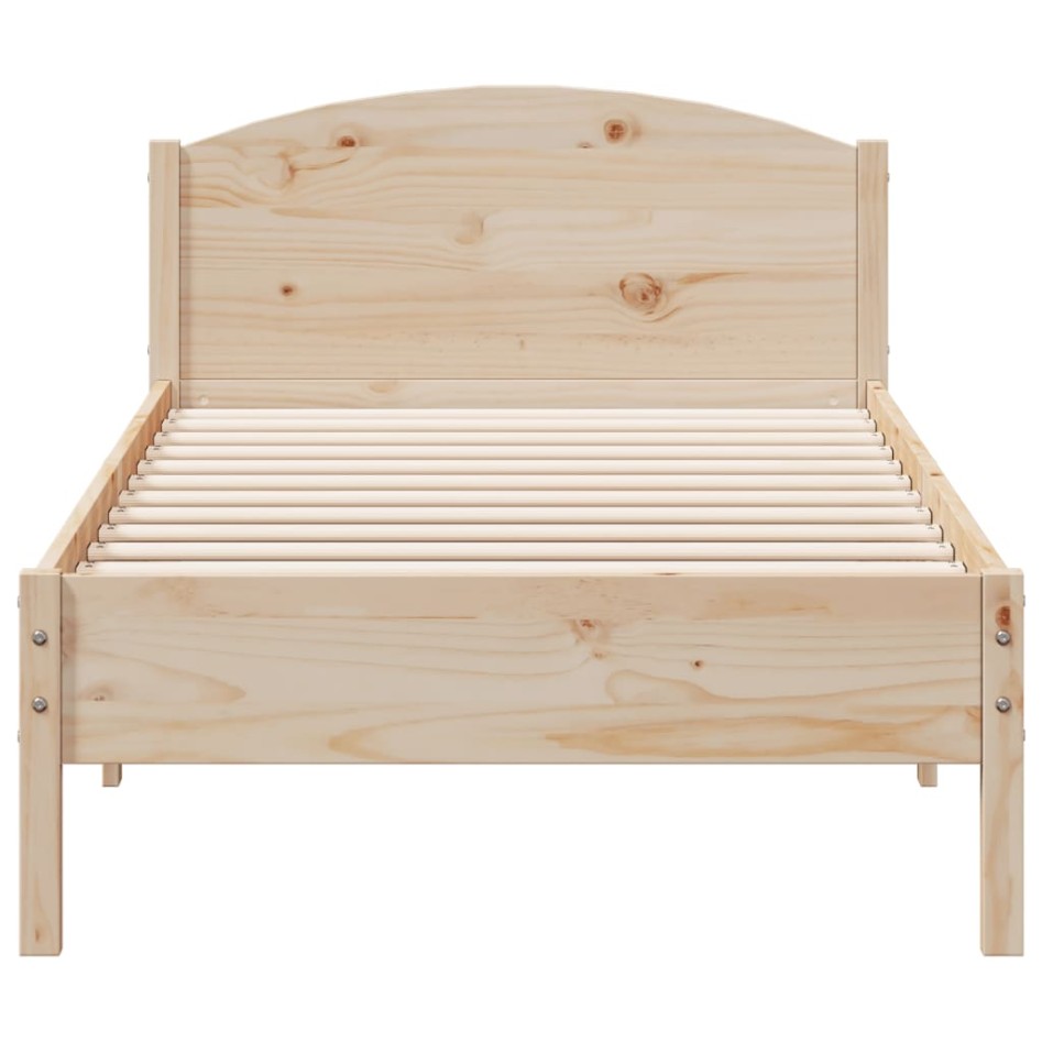 Estructura de cama sin colchón madera maciza de pino 90x200